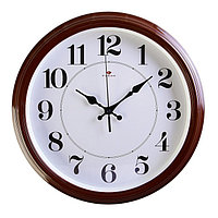 часы настенные круглые "классика", 35 см коричневые рубин