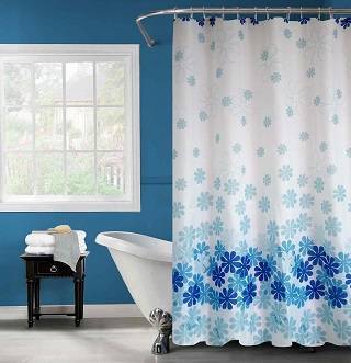 шторка для ванной "цветочный дождь", голубая арт.ph98 180х180