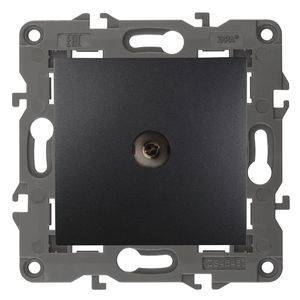 розетка tv одиночная, ip20, эра elegance, антрацит 14-3101-05 распродажа