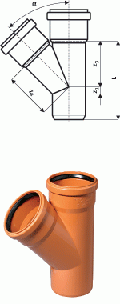тройник пвх для наруж. канализации kgea 110/110x45°, ger (10)