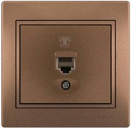 розетка mira телефонная евро светло-коричневый перламутр со вставкой 701-3131-137 распродажа