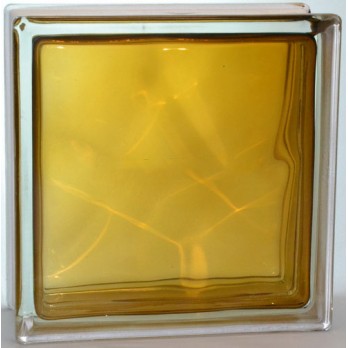 стеклоблок окрашенный внутри волна коричневый 190х190х80 мм
