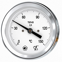 термометр биметалл 150 гр.l=100