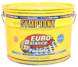 краска фасадная симфония евро-баланс фасад акриловая lap 3/2,7л мет. (ведром)