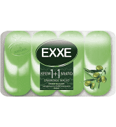 туалетное крем-мыло "exxe" 1+1 "оливковое масло" 4шт*90г (зеленое)