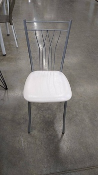 стул онега (арт.ся 04) цвет металлик, сиденье винилкожа №24 белый