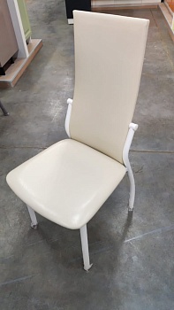 стул сканно (арт.ск 01) цвет белый, сиденье винилкожа №д1 бежевый