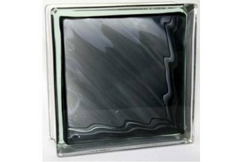 стеклоблок окрашенный внутри волна чёрный 190х190х80 мм