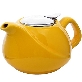 23057-3 заварочный чайник керамика 750мл желтый lr (х24)