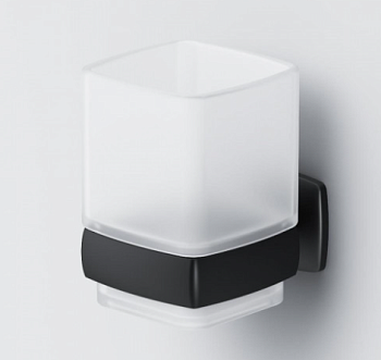 a9034322 gem, стеклянный стакан с настенным держателем, черный