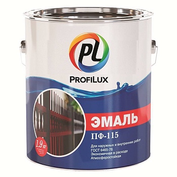 эмаль "profilux" пф-115 коричневая глянцевая 1,9кг