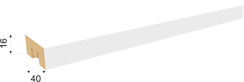 интерьерная рейка мдф stella бриона белая 16*40*2700 (уп.8 шт.)
