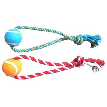 fauna int игрушка для собак мяч на веревке 55 см