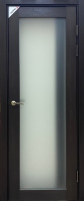 уценка дверное полотно 00 80 орех темный рифленый стекло белое двери макс