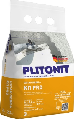 шпаклёвка полимерная финишная plitonit кп про 3кг