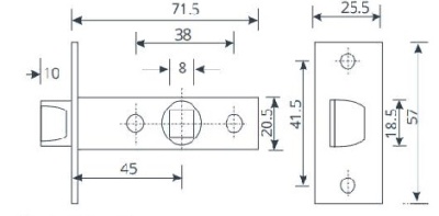 защелка межкомнатная code deco 5400-p-blm пластик/матовый черный