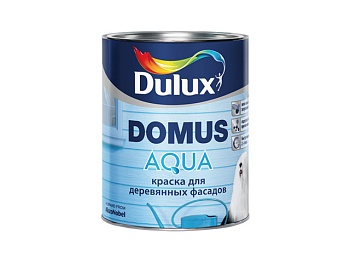 краска в/д dulux domus aqua для деревянных фасадов, п/мат, белая, баз bw (1л)