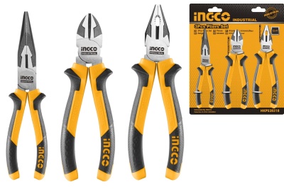 набор плоскогубцы,кусачки,круглогубцы ingco hkps28318, 3шт