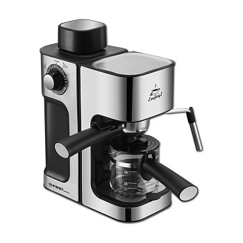 5475-2 кофеварка espresso first, 800 вт, 4 бар, 0.6 л, капучинатор,black-bruched