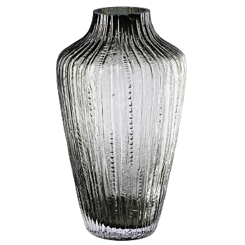 декоративная ваза из дымчатого стекла, д170 ш170 в310, серый