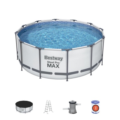 каркасный бассейн steel pro мах 366x122см, 10250л, фил.-насос 2006л/ч, лестница, тент, уп.1