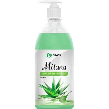 жидкое крем-мыло"milana"(алоэ вера)1л с дозатором (1/12)"grass