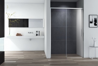 душевая дверь в нишу cezares duet soft-m-bf-1-120-c-cr, 8мм, с доводчиками (117,5-120,5)