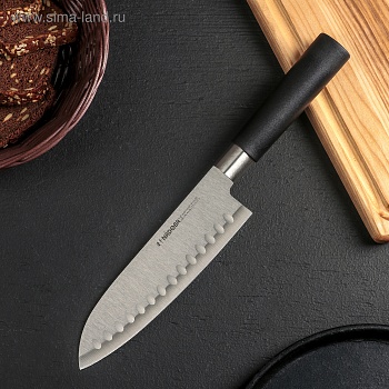 нож сантоку с углублениями, 17,5 см, nadoba, серия keiko