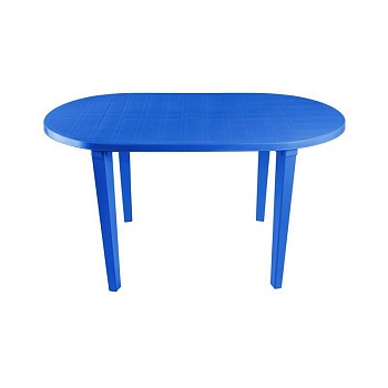 стол овальный (1400х800х710) мм (синий)