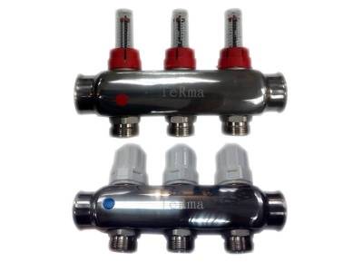 коллек. блок нерж.1" с расходомер., 3вых.