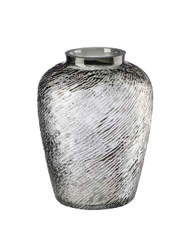 декоративная ваза из дымчатого стекла, д165 ш165 в220, серый