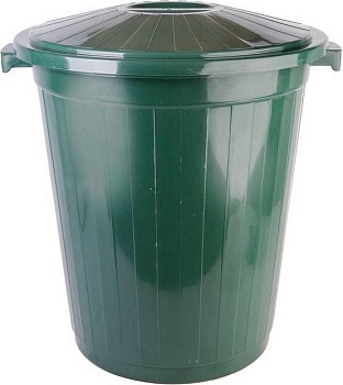 бак мусорный круглый с крышкой б-105 л (темно-зеленый)