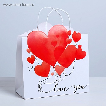 пакет подарочный i love you, 30 х 31,5 х 11,5 см