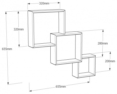 fis 1 комплект полок венге (модуль квадратный) 320х280х200 мм распродажа