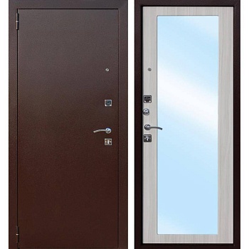 дверь мет.царское зеркало maxi дуб сонома/ясень белый (860мм) левая (бордер)