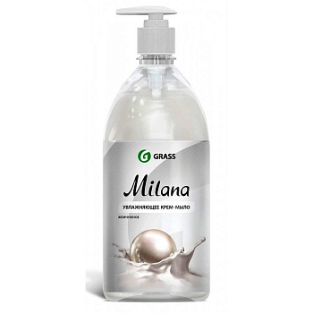жидкое крем-мыло"milana"(жемчужное)1л с дозатором (1/12)"grass