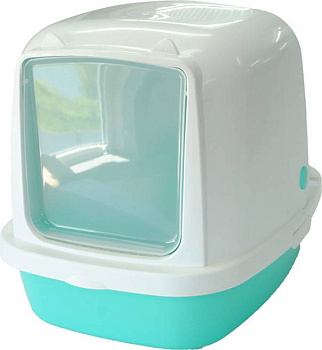 homecat комфорт плюс 39 см х 29,5 см х 17,5 см туалет для кошек с бортиком и сеткой серо-белый 1х20