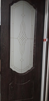 дверное полотно сиена-2 дуб корица до 700*2000 стекло сатинат, контурный полимер пвх уценка