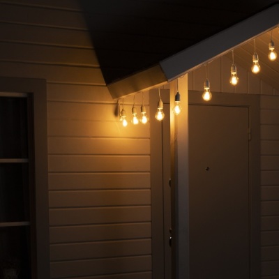 гирлянда «ретро белт-лайт» 10 м, ip54, умс, белая нить, шаг 100 см, e27, 220 в