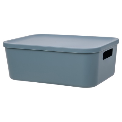 корзина пластиковая для хранения "оптима", д265 ш185 в100, синий fancy-hh100-xs