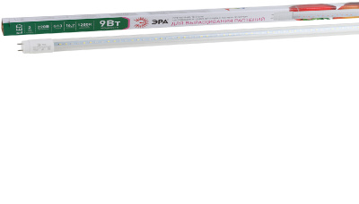 фитолампа для растений светодиодная эра fito-9w-ra90-т8-g13-nl полного спектра 9 вт т8 g13