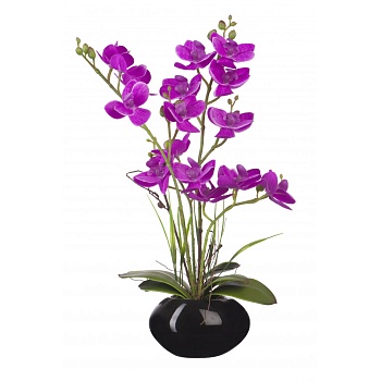 орхидеи в керамическом кашпо фиолетовая 34 см