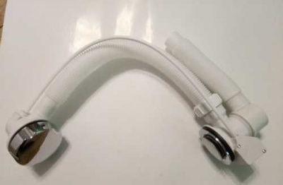 слив-перелив с сифоном, пластик, хром (для душевых кабин)