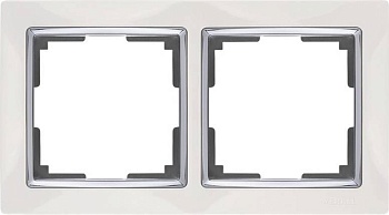 рамка на 2 поста белый/хром werkel wl03-frame-02-white