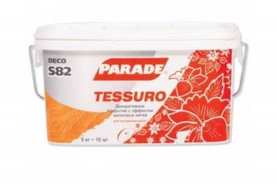 декор.покрытие с эф.шелк.нитей parade s82 tessuro, белый 5кг. распродажа