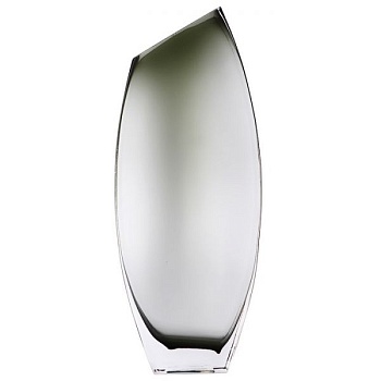 декоративная ваза из дымчатого стекла, д160 ш60 в400, серый