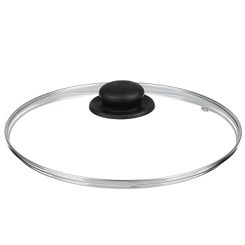 крышка для сковороды и кастрюли стеклянная tima, d=24 см, с пластиковой ручкой