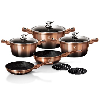 bh-1899 rosegold noir metallic line набор посуды 10 пр.