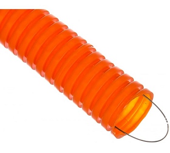 труба гофрированная пнд d 20 с зондом (100 м) легкая оранжевая tdm