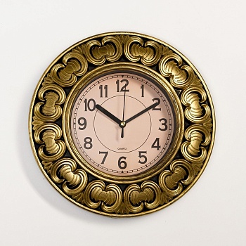 часы настенные классика «сердцевина», круг, золотые, 25.5х25.5х4 см 3244722